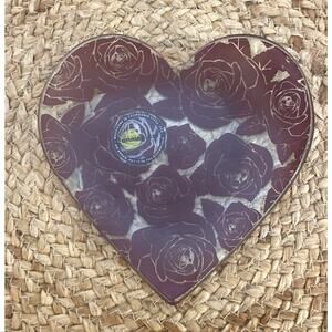 Annieglass Heart Shaped Rose Print Decorative Piece Plate Decorative Piece